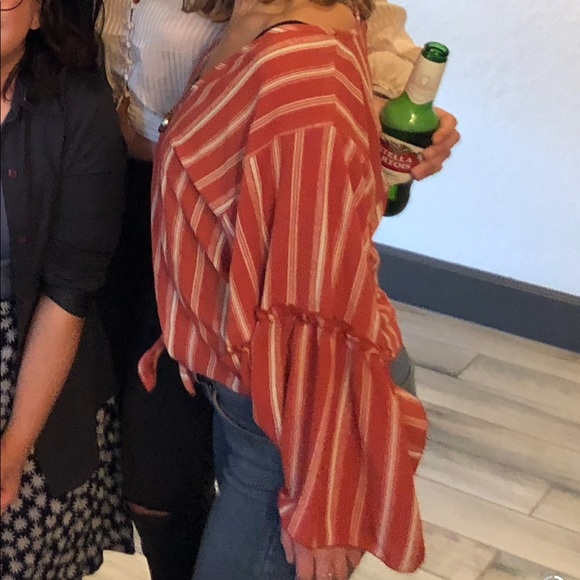 Rust Colored Tie-up Blouse - Picture 5 of 6